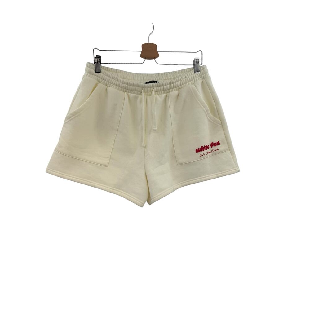 White Fox Era 8 Lounge Essentials Cream Sweat Shorts Drawstring Size XL